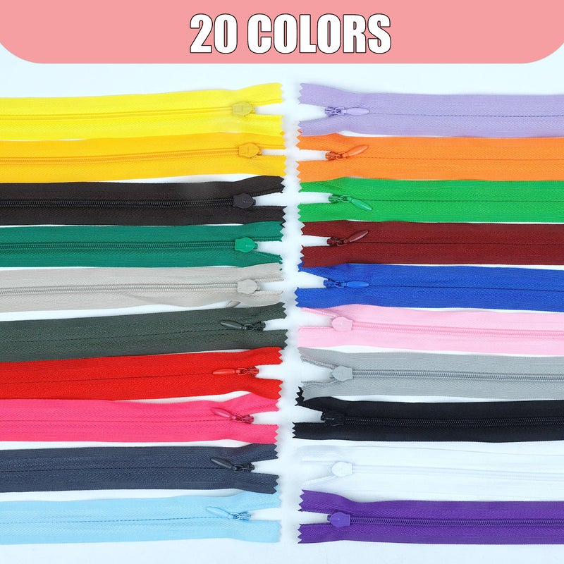 YAKA 60pcs Nylon Invisible Zippers Tailor Sewing Tools Garment Accessories 9 inch Invisible Zippers 20 Color - Image 3